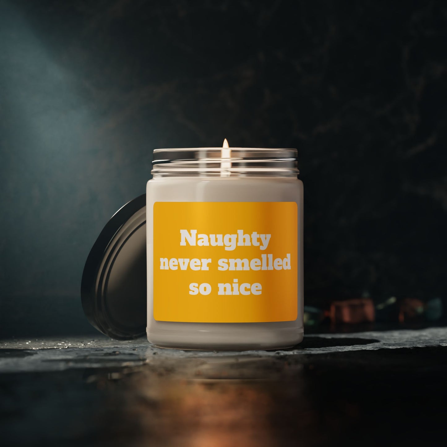Scented Soy Candle, ''Naughty never smelled so nice'', 9oz