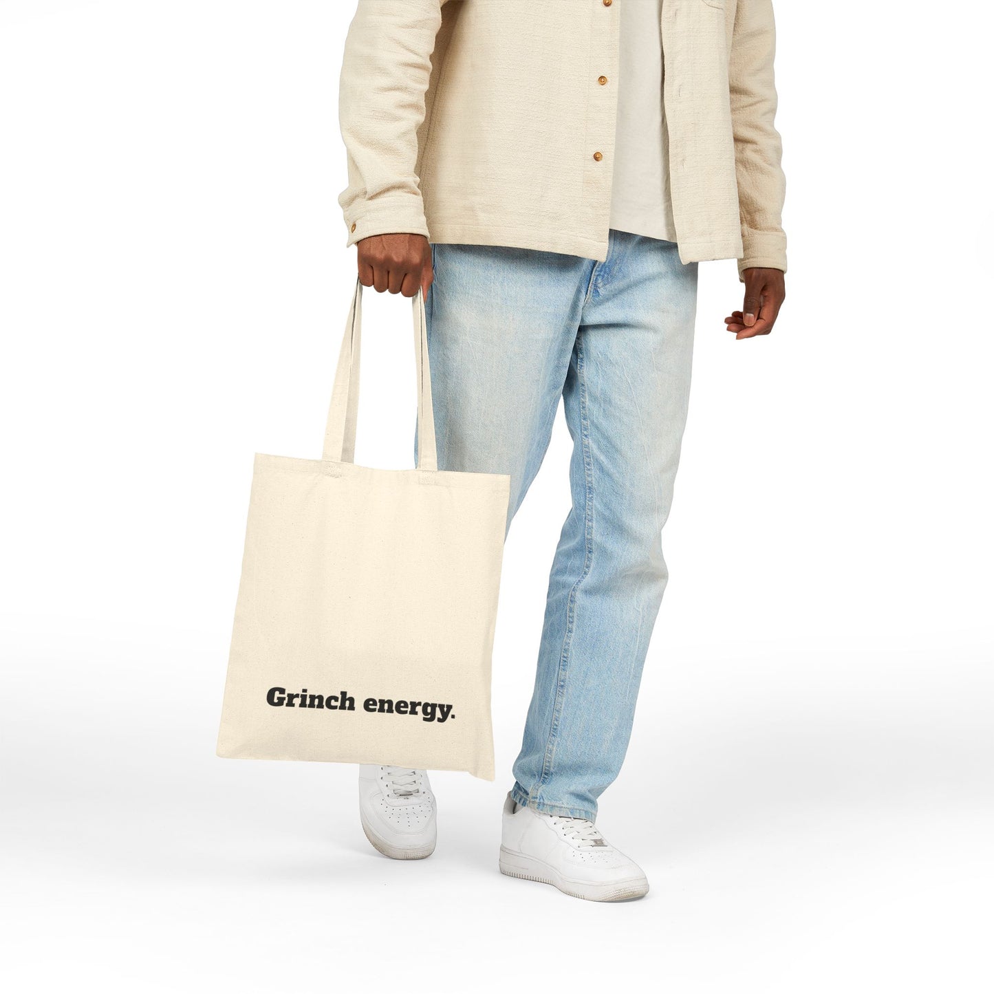 Stylish Cotton Tote Bag ''Grinch energy.''