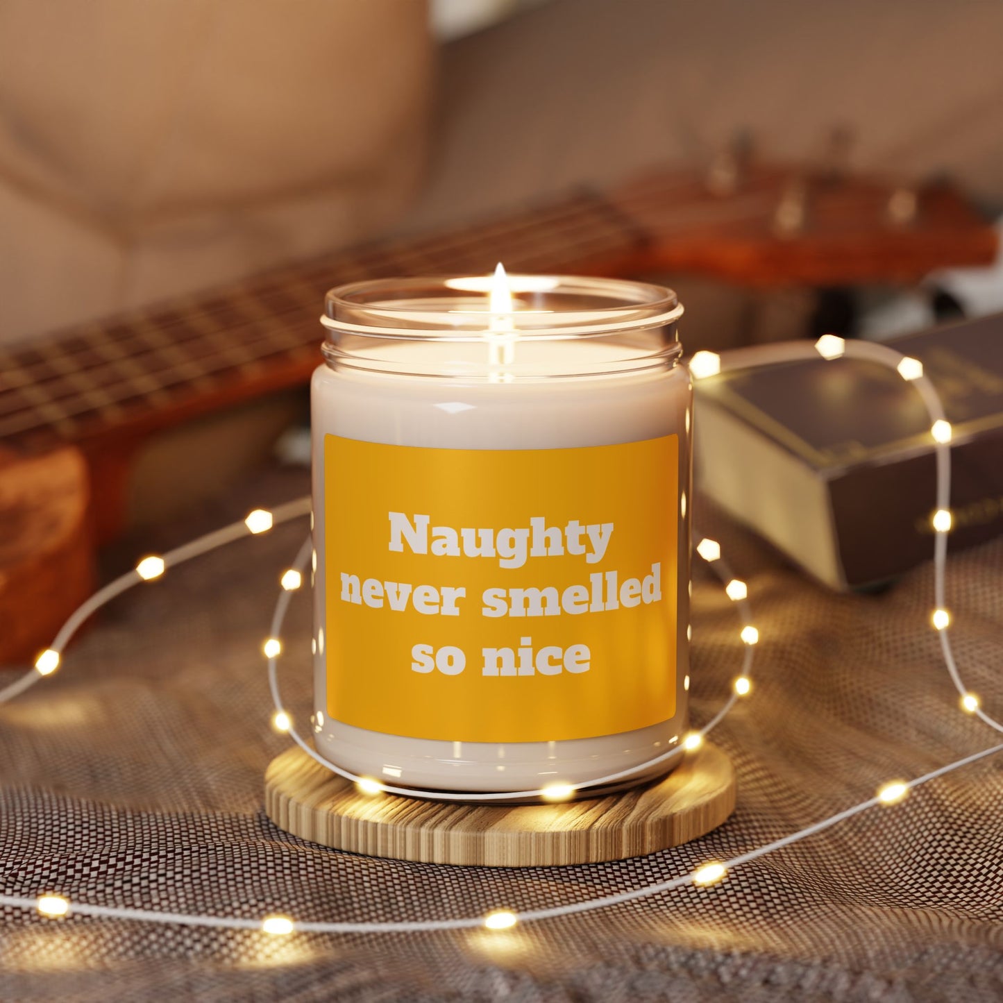 Scented Soy Candle, ''Naughty never smelled so nice'', 9oz