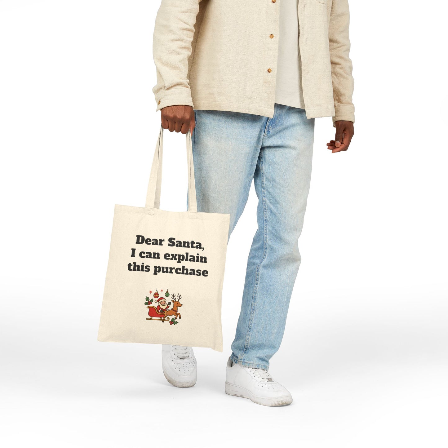 Stylish Cotton Tote Bag ''Dear Santa, I can explain this purchase''