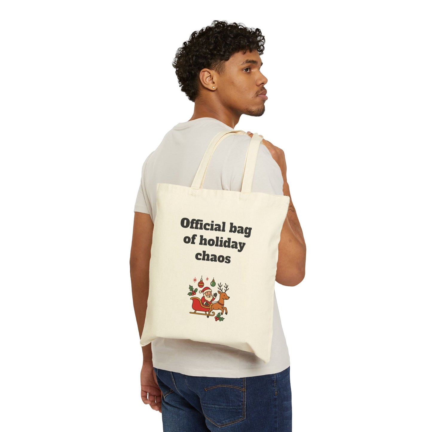 Stylish Cotton Tote Bag ''Official bag of holiday chaos''