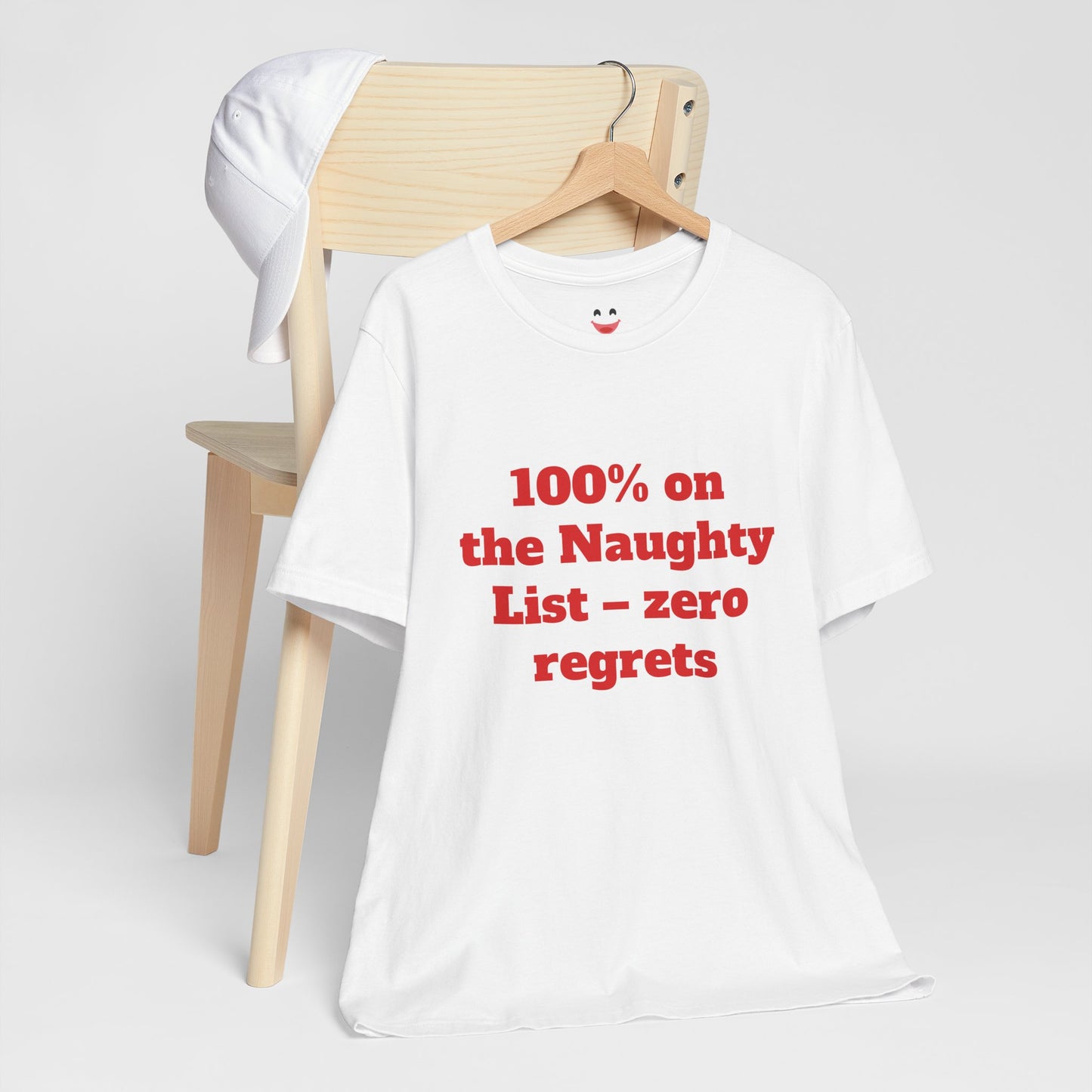 Festive Short Sleeve Tee - "100% on the Naughty List – zero regrets"