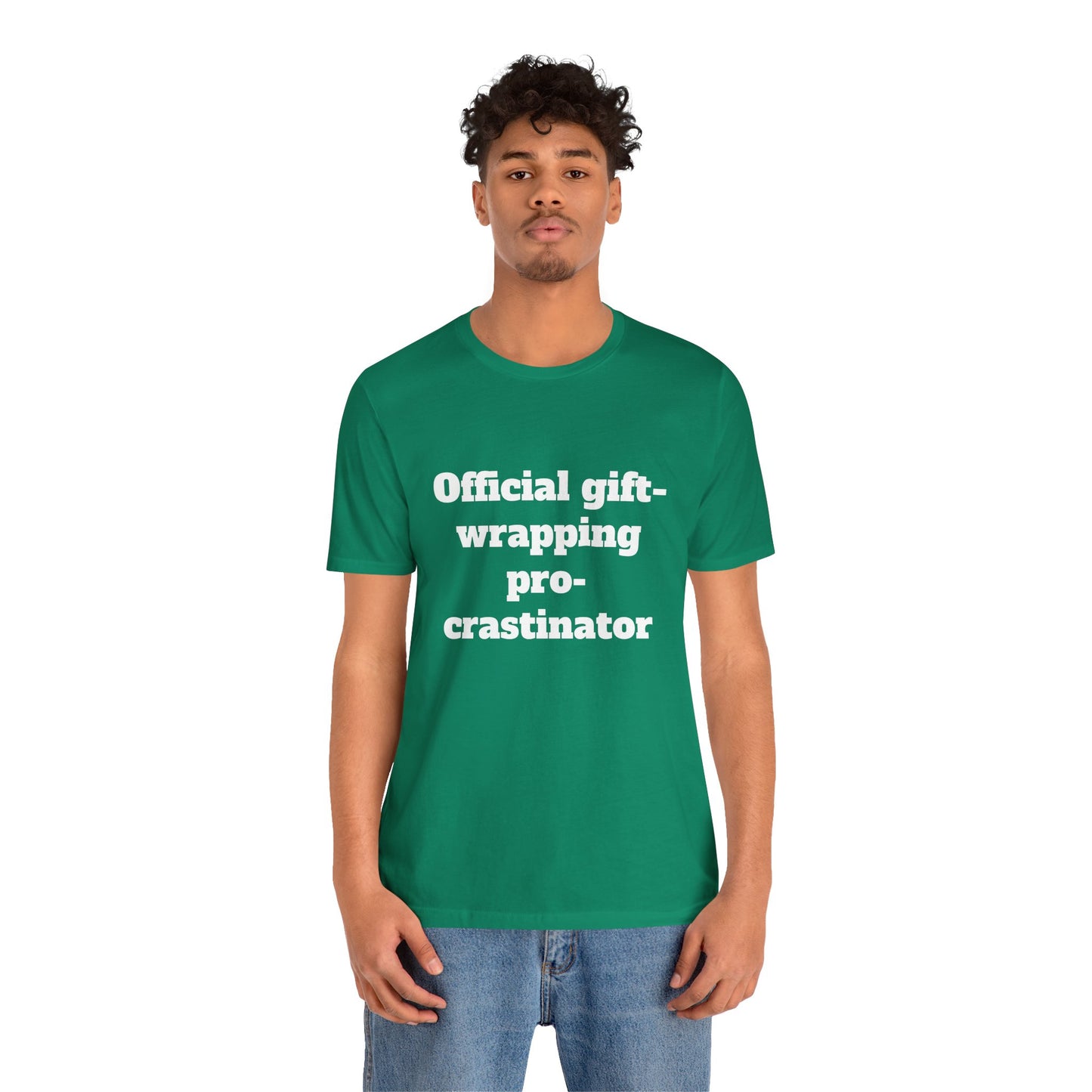 Festive Short Sleeve Tee - "Official gift- wrapping procrastinator"