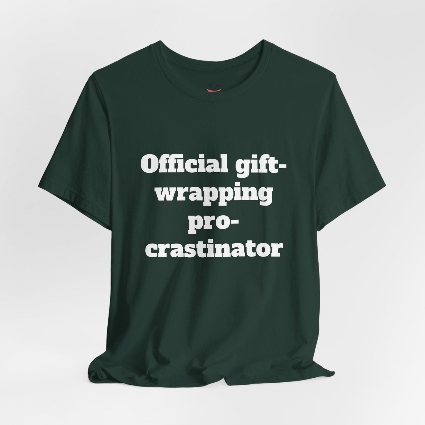 Festive Short Sleeve Tee - "Official gift- wrapping procrastinator"