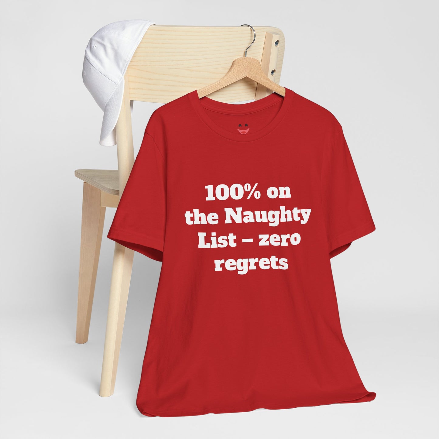 Festive Short Sleeve Tee - "100% on the Naughty List – zero regrets"