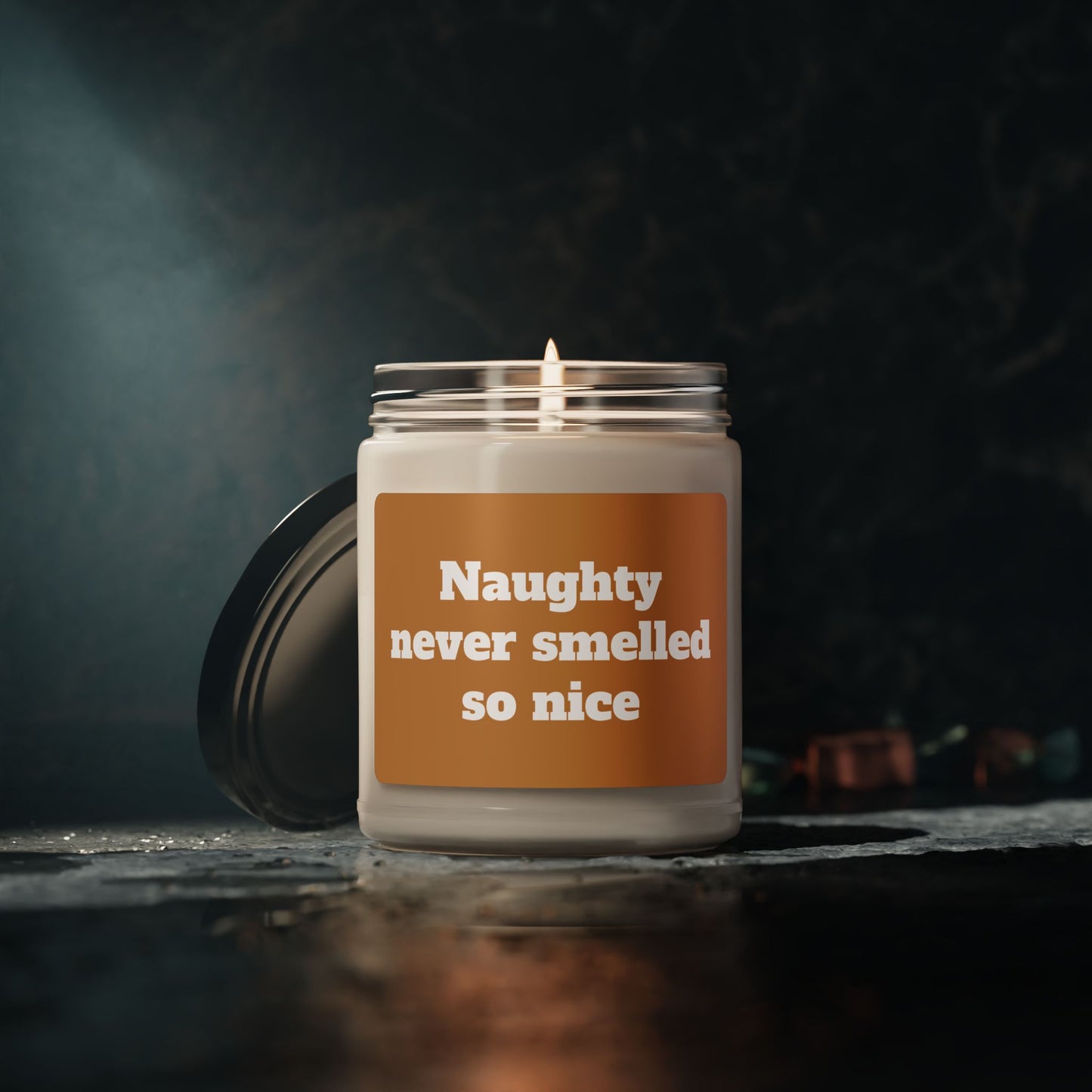 Scented Soy Candle, ''Naughty never smelled so nice'', 9oz