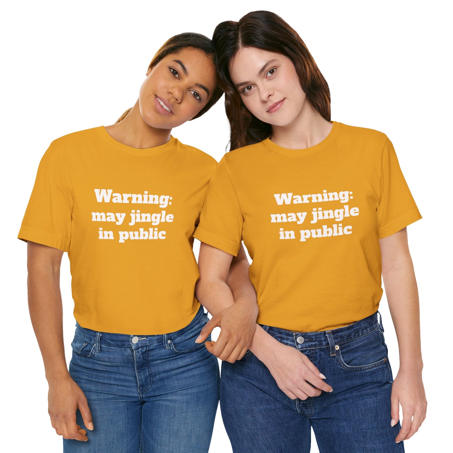 Festive Short Sleeve Tee - "Warning: may jingle in public"