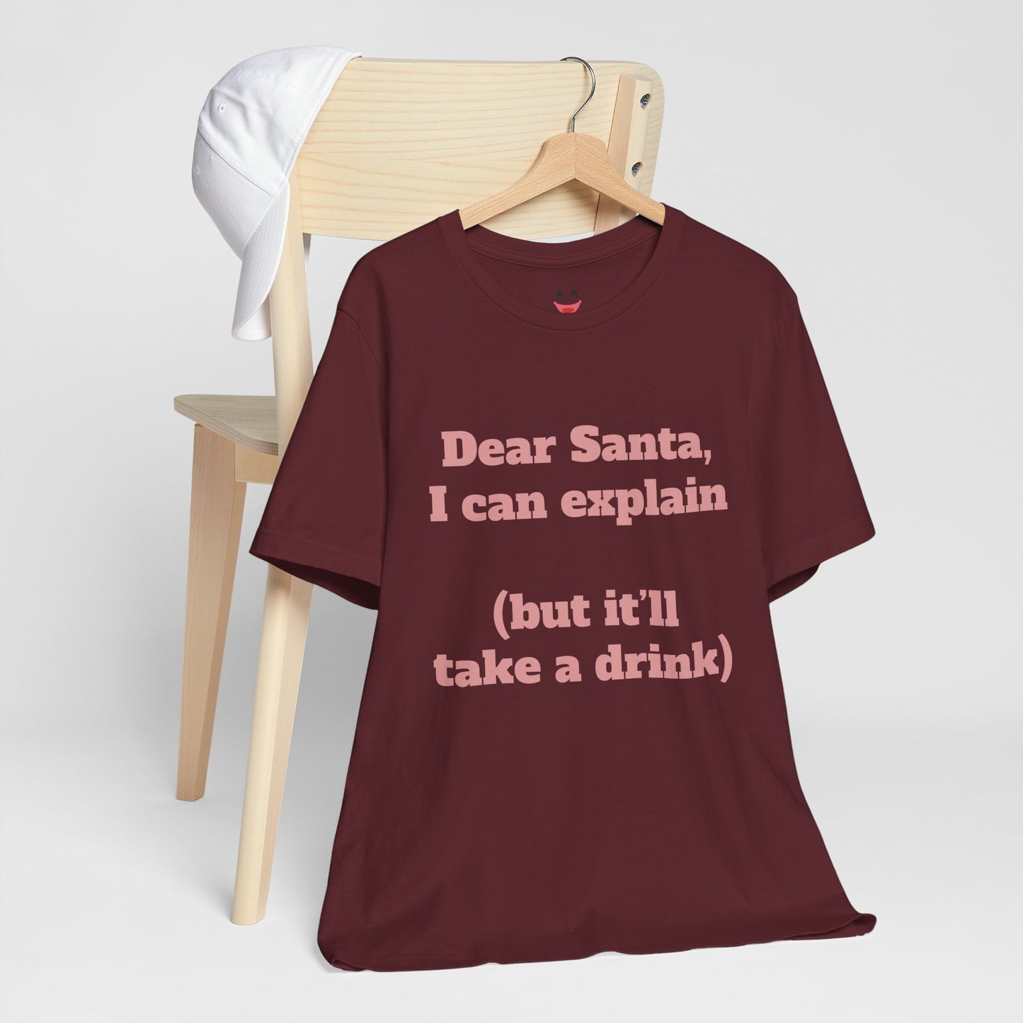 Festive Short Sleeve Tee - "Dear Santa, I can explain  (but it’ll take a drink)"