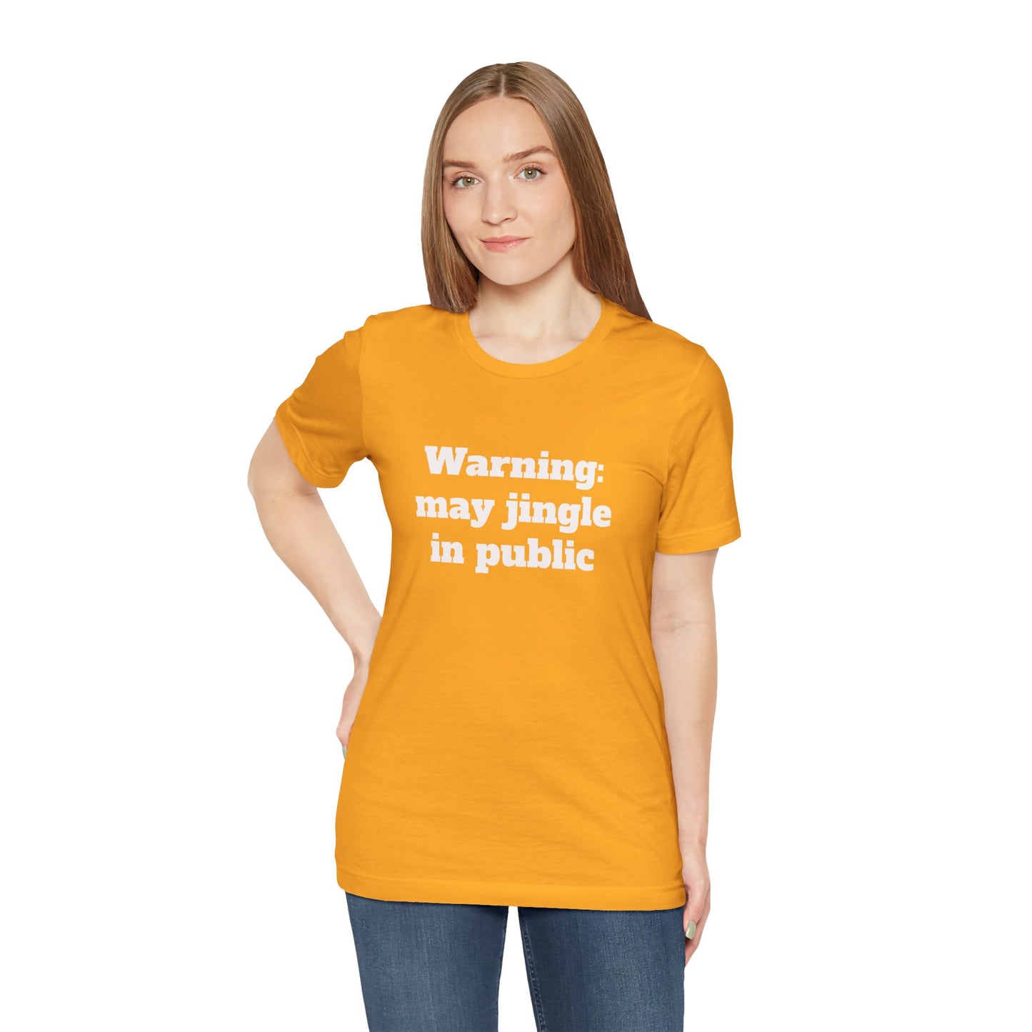 Festive Short Sleeve Tee - "Warning: may jingle in public"