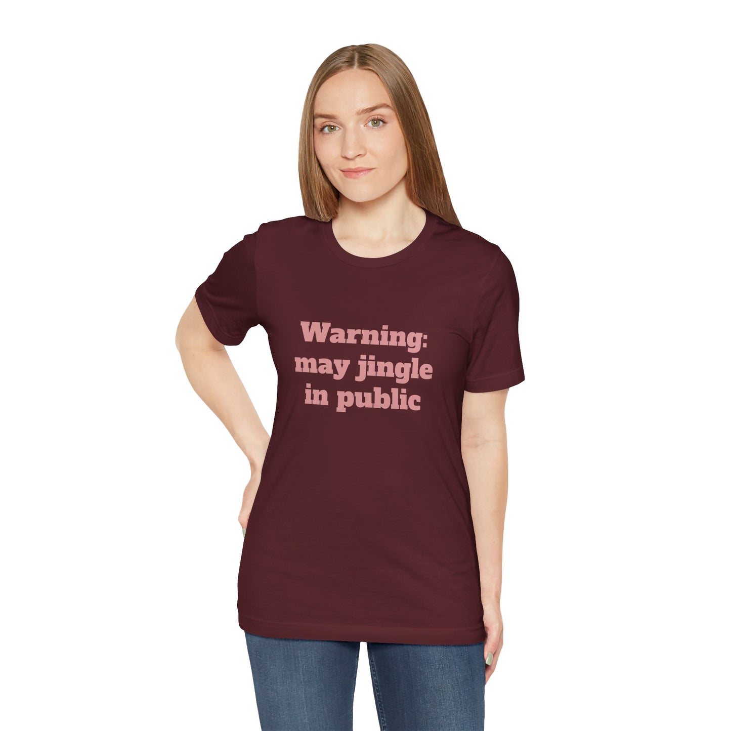 Festive Short Sleeve Tee - "Warning: may jingle in public"