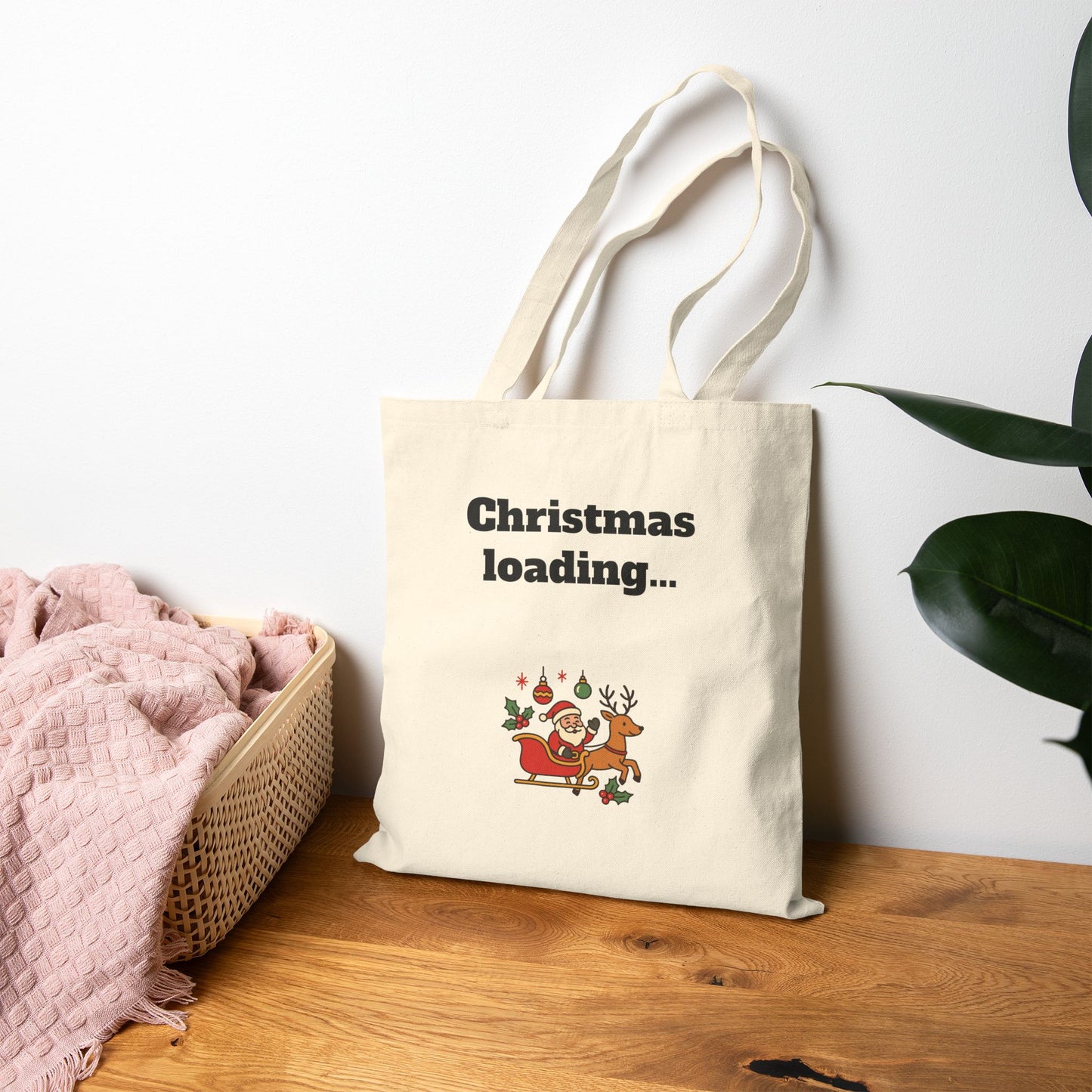 Stylish Cotton Tote Bag ''Christmas loading…''