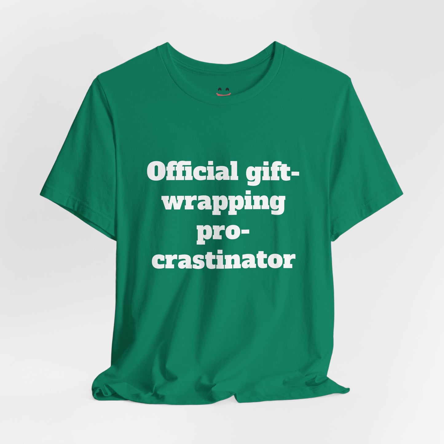 Festive Short Sleeve Tee - "Official gift- wrapping procrastinator"