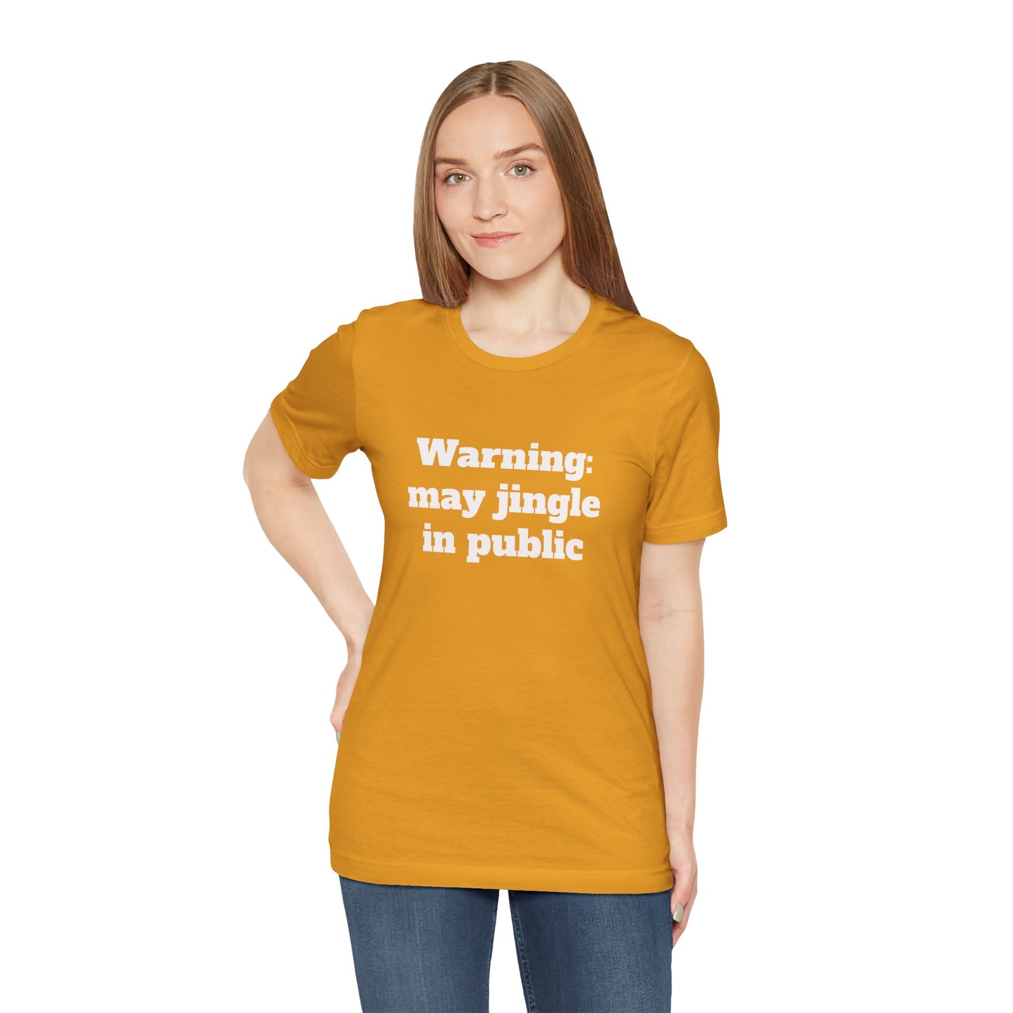 Festive Short Sleeve Tee - "Warning: may jingle in public"