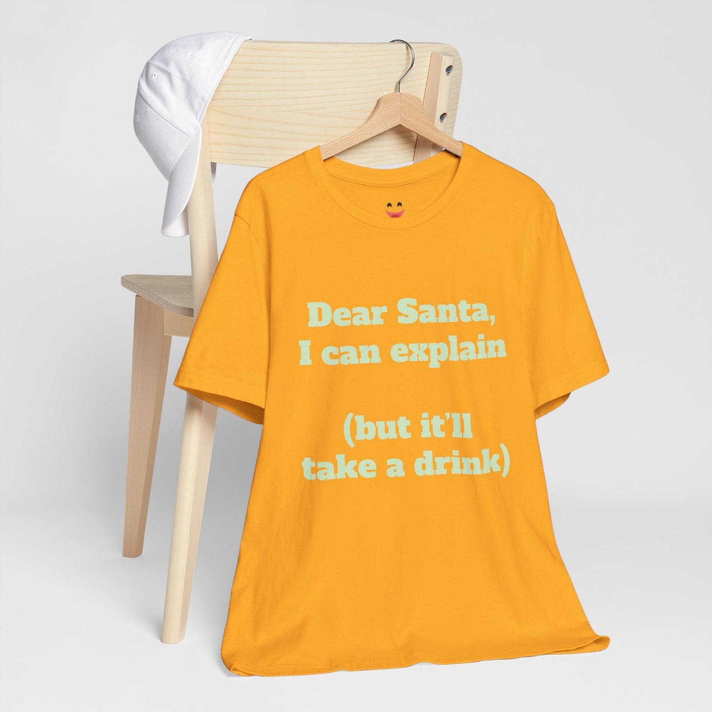 Festive Short Sleeve Tee - "Dear Santa, I can explain  (but it’ll take a drink)"