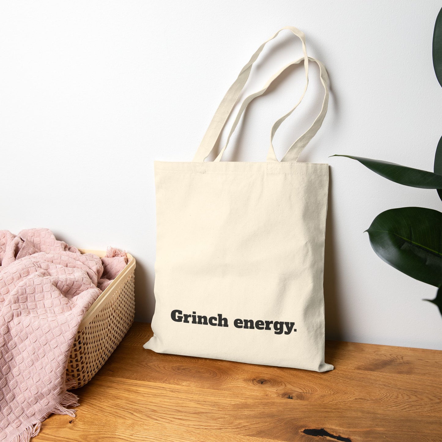 Stylish Cotton Tote Bag ''Grinch energy.''