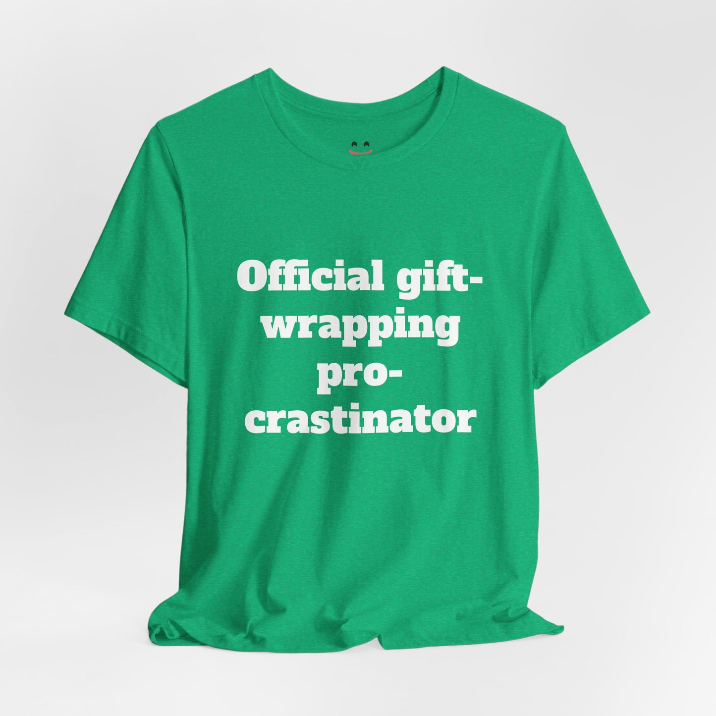 Festive Short Sleeve Tee - "Official gift- wrapping procrastinator"