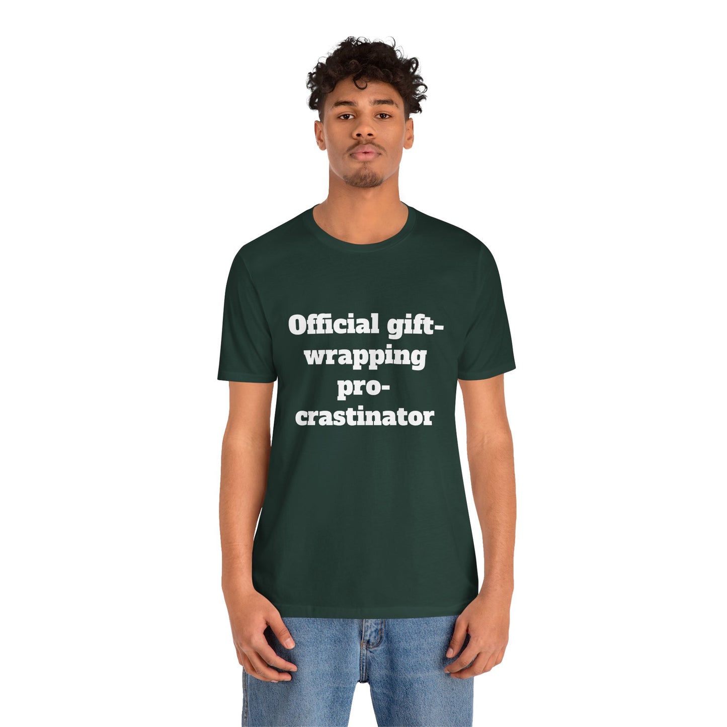 Festive Short Sleeve Tee - "Official gift- wrapping procrastinator"