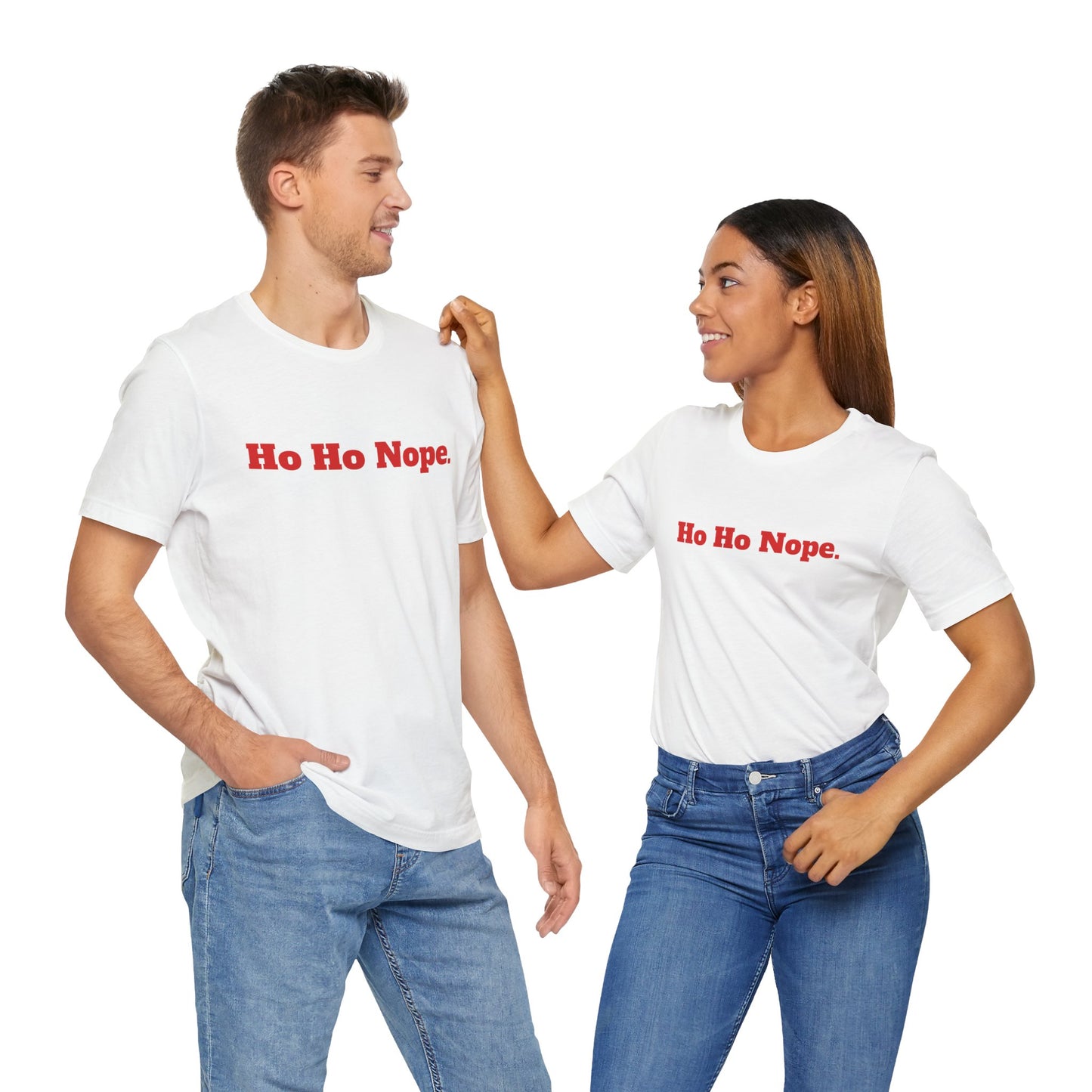 Festive Short Sleeve Tee - "Ho Ho Nope"