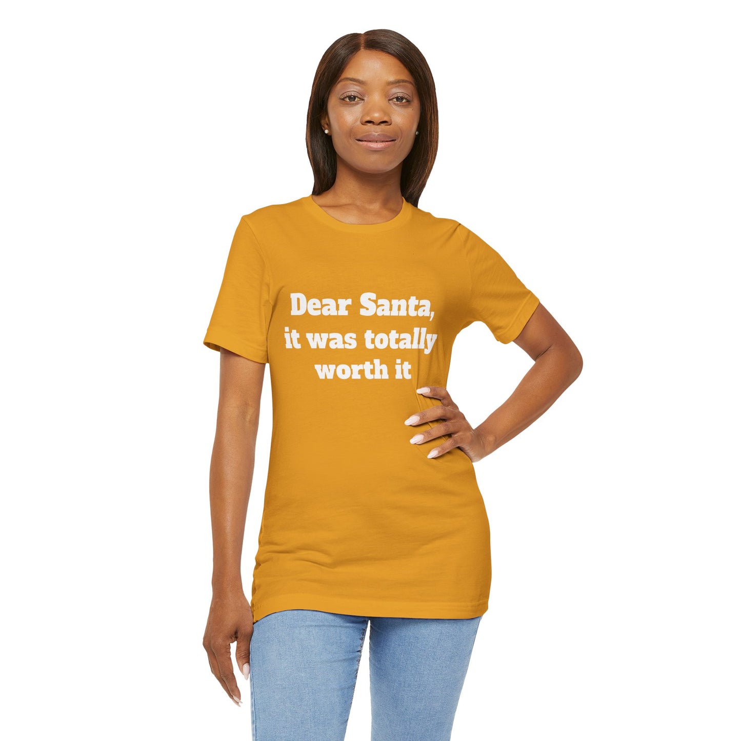 Festive Short Sleeve Tee - "Dear Santa, it was totally worth it"
