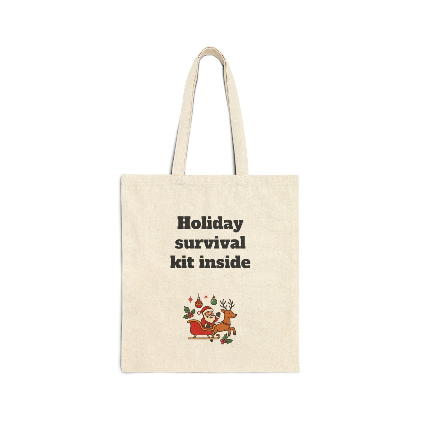 Stylish Cotton Tote Bag ''Holiday survival kit inside''