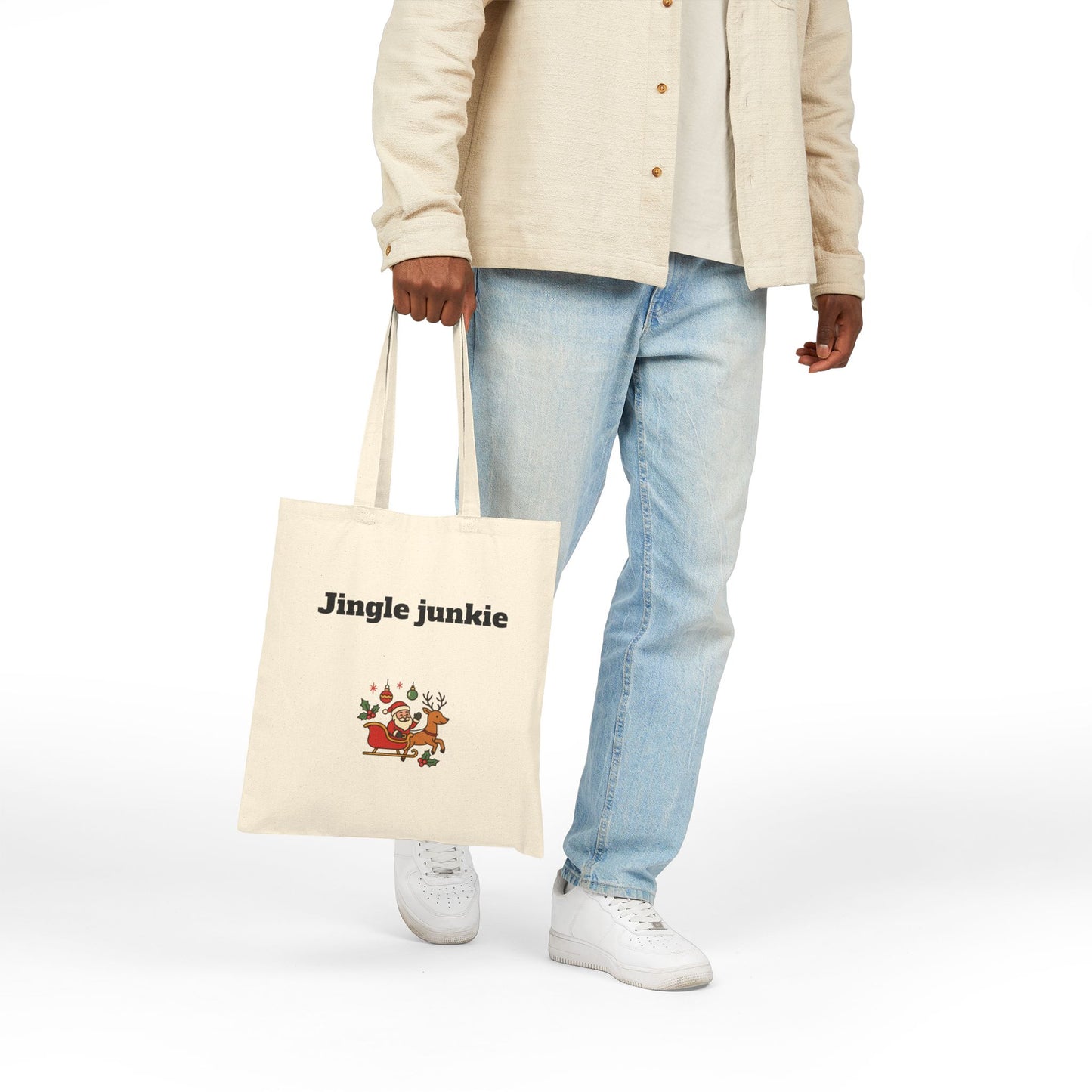 Stylish Cotton Tote Bag ''Jingle junkie''