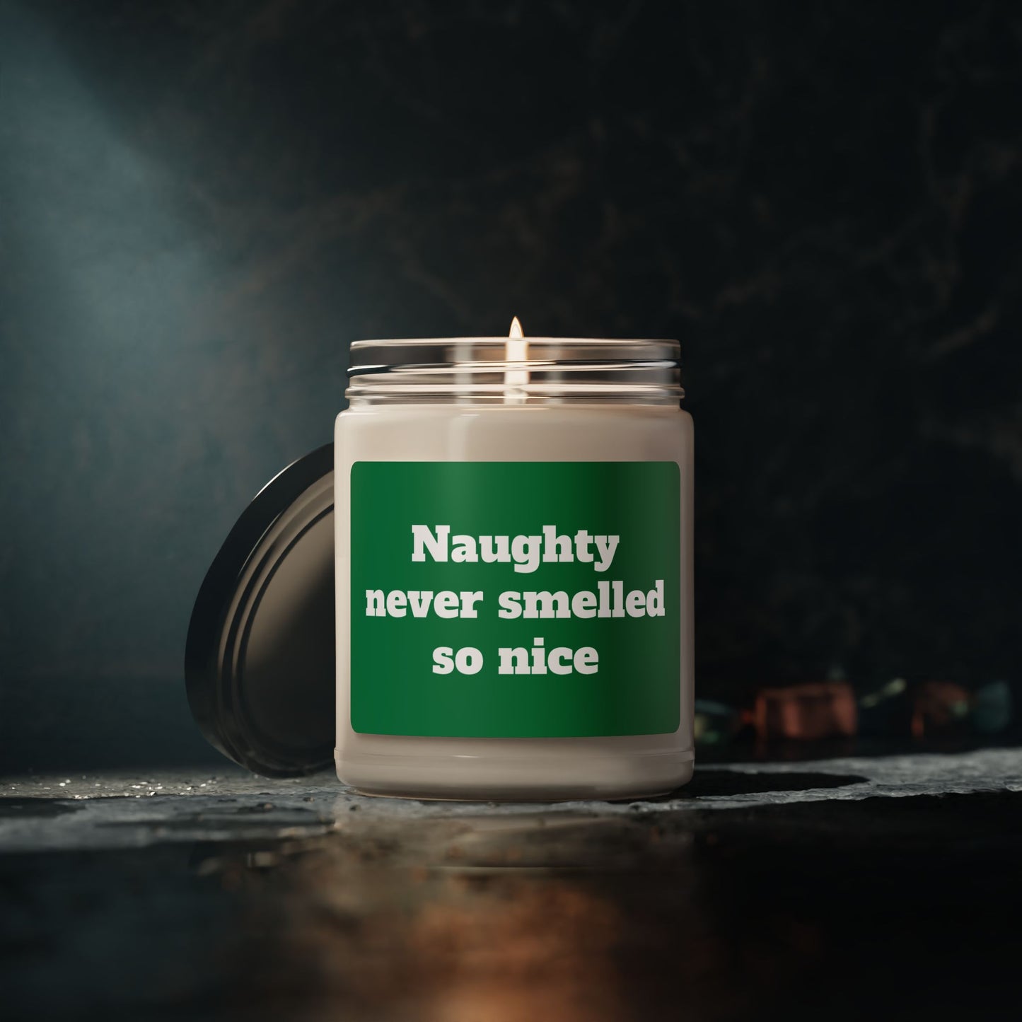 Scented Soy Candle, ''Naughty never smelled so nice'', 9oz