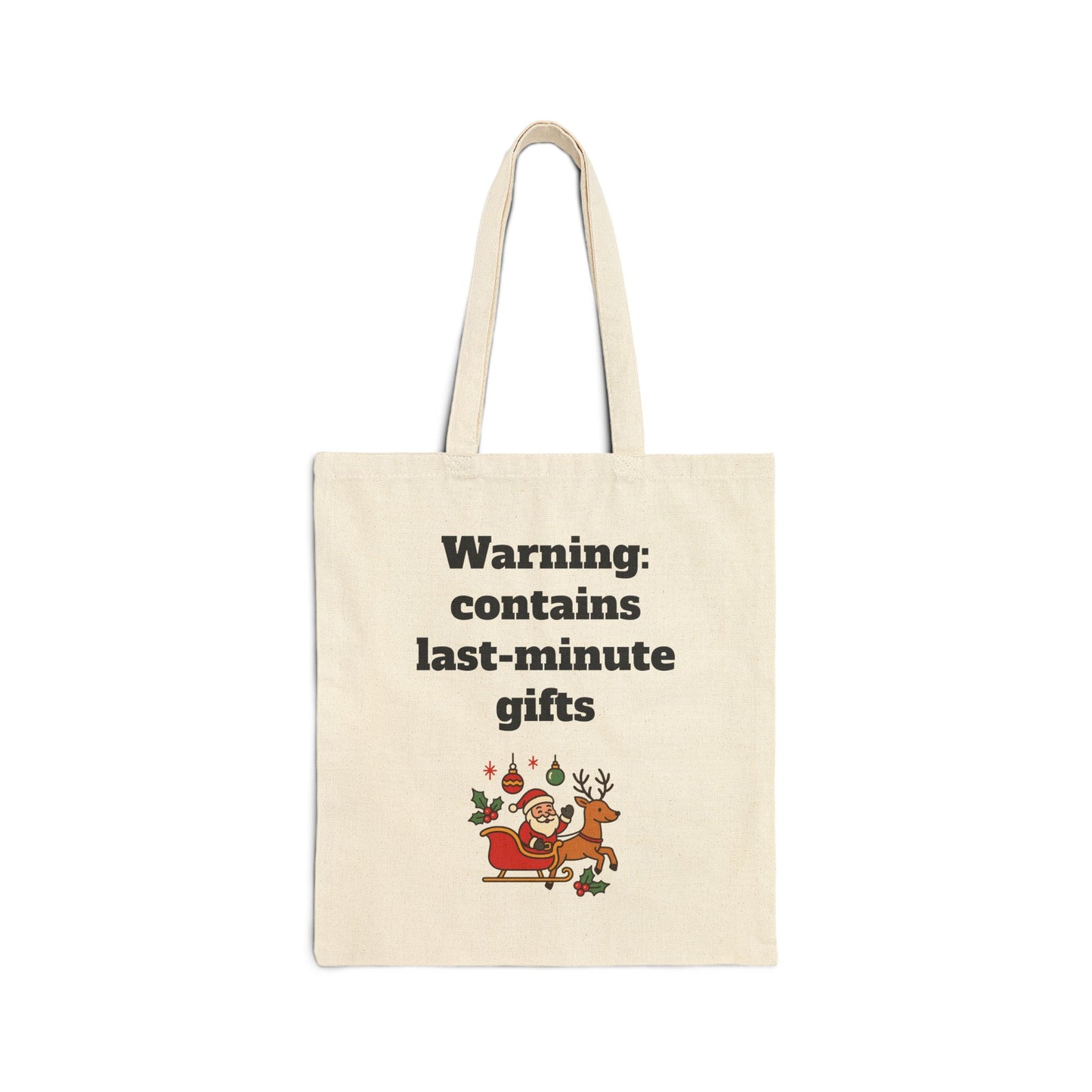 Stylish Cotton Tote Bag ''Warning: contains last-minute gifts''