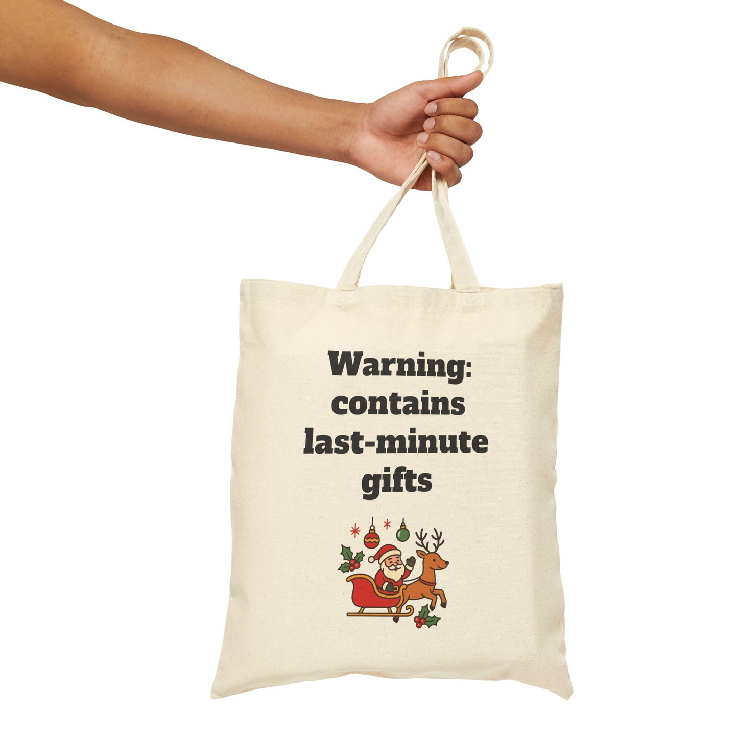 Stylish Cotton Tote Bag ''Warning: contains last-minute gifts''