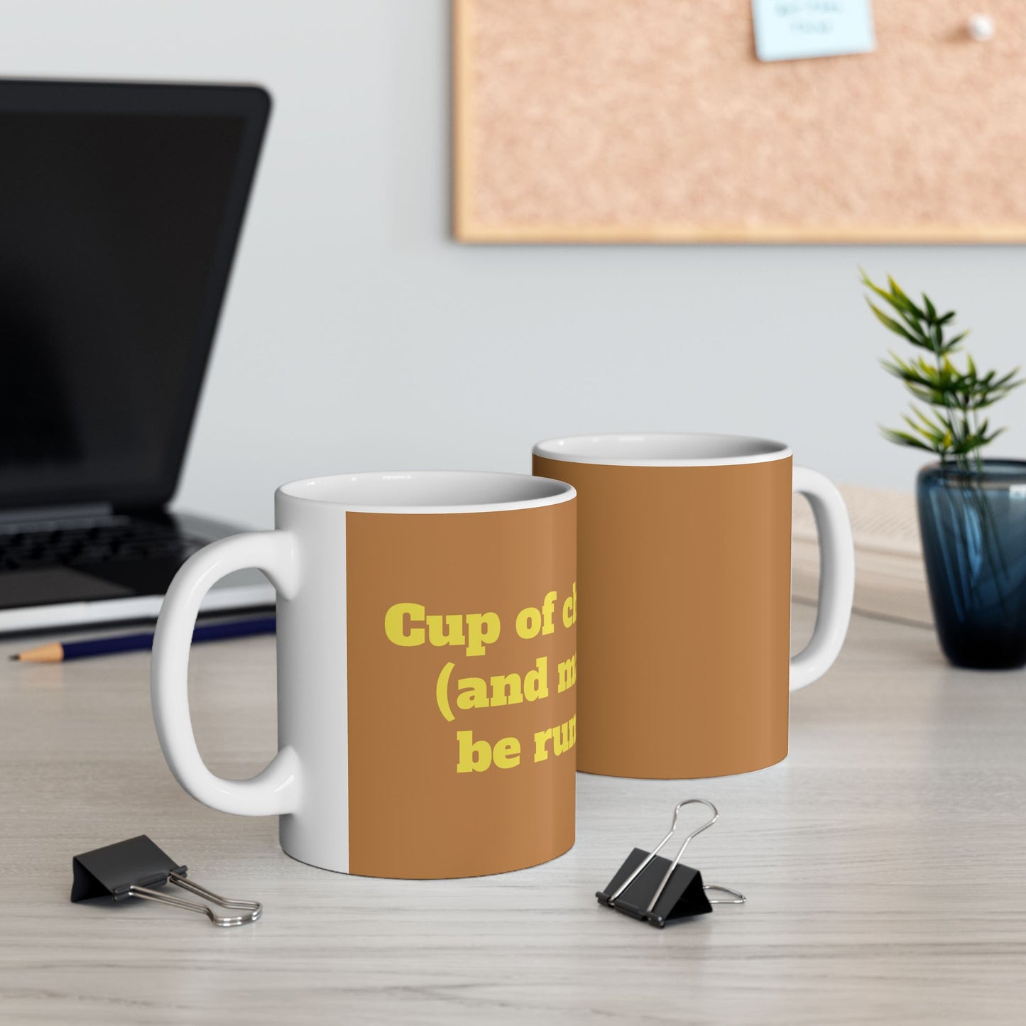 Funny Ceramic Mug - "Cup of cheer (and maybe rum)." 11oz & 15oz